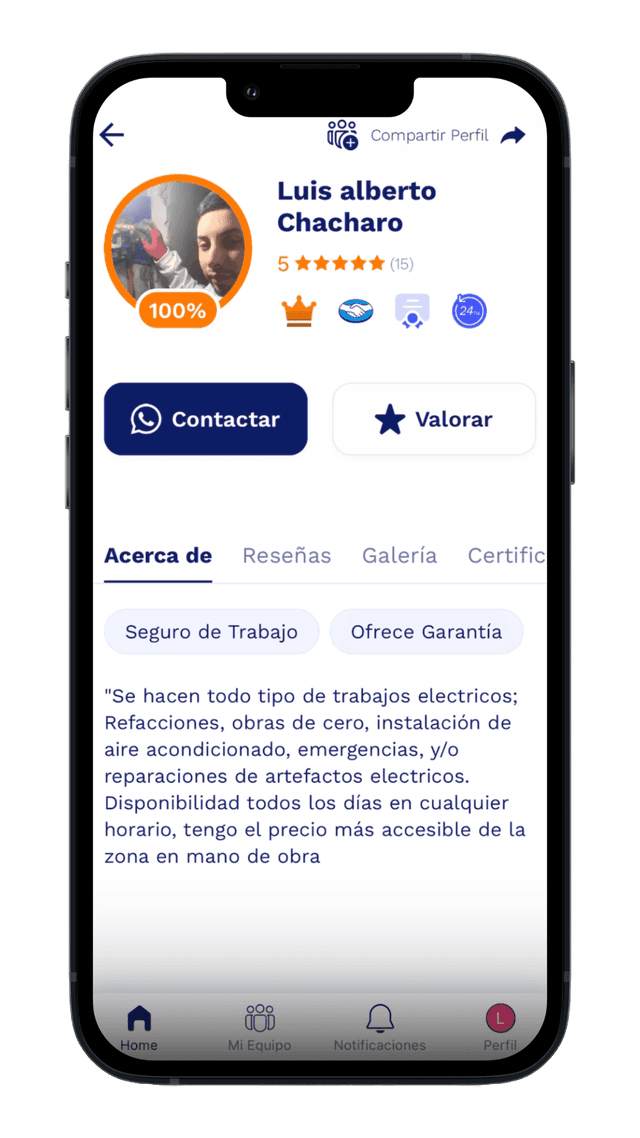 RecomenDatos – perfil del electricista