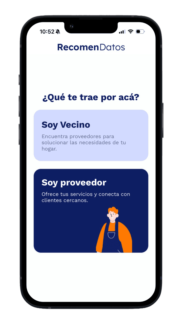RecomenDatos – pantalla de búsqueda